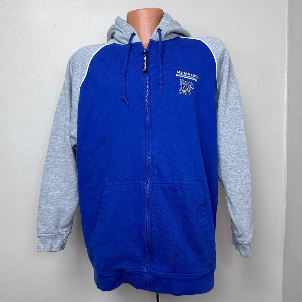 Vintage Y2K University Memphis Zip Up Hooded Sweatshirt Team Starter Size Large